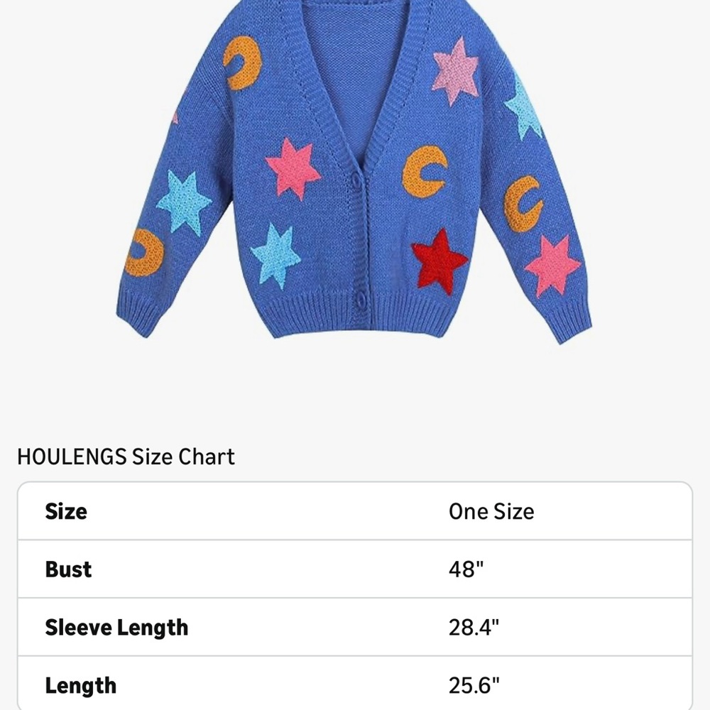 Colorful Star and Moon Cardigan - Picture 3 of 3